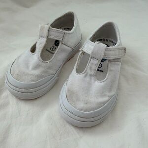 Footmates Drew white canvas tennis shoes toddler 5